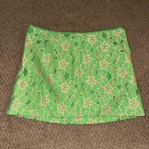 Lilly Pulitzer Green Floral Skirt